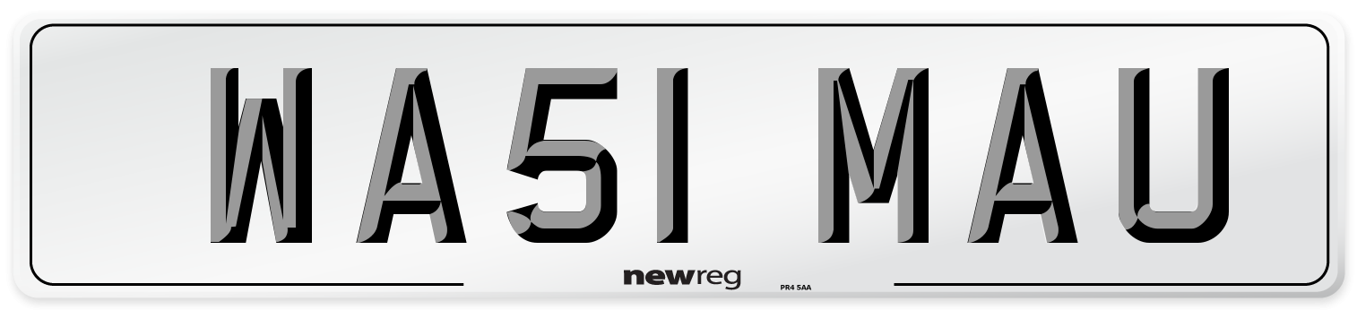 WA51 MAU Number Plate from New Reg